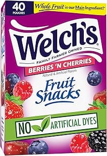 Welch's Fruit Snacks, Berries 'N Cherries, Kids Snacks, 0.8 oz, 40 Ct
