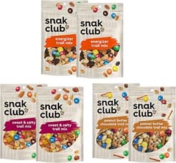 Snak Club Trail Mix Variety Pack, Protein Snacks, Includes Energizer Trail Mix, Sweet and Salty, and Peanut Butter Ch...