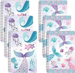 B1ykin Mermaid Spiral Notebooks - 50 sheets 100 Pages A5 Spiral Notebook, Cute Wire Bound Notebook Journal Planner fo...