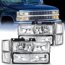 Nilight Headlight Assembly Compatible with 1994 1995 1996 1997 1998 Chevy Silverado Tahoe Suburban C10 C/K 1500 2500 ...