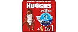 Huggies Size 1 Diapers, Little Snugglers Diapers, Size 1 (8-14 lbs), 198 Count (6 Packs of 33), Packaging May Vary