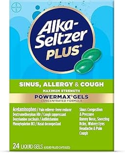 Alka-Seltzer Plus Maximum Strength Power Max Sinus, Allergy and Cough Medicine for Adults and Children 12 Years and O...