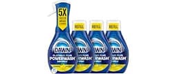Dawn Powerwash Dish Soap Spray + 3 Dishwashing Liquid Refills Lemon, 4*16oz | Instantly breaks down 99% of residue. N...
