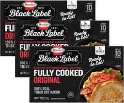 HORMEL BLACK LABEL Thick Cut, Fully Cooked Bacon for Ready to Eat Meals, No Refrigeration Needed, Gluten-Free, 2.52 o...