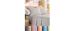 Full Size 4 Piece Sheet Set - Breathable & Cooling Sheets - Light Grey | Hotel Luxury Bed Sheets for Women & Men, Dee...