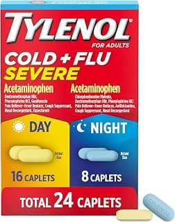 Tylenol Cold + Flu Severe Day & Night Caplets, Combo Pack, 24 Ct