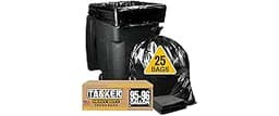 95-96 Gallon Trash Bags Heavy Duty (25 Bags w/Ties Value pack) Extra Large Trash Bags, 90 Gallon, 95 Gallon, 96 Gallo...