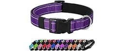 PenSeepet Reflective Dog Collar Padded with Soft Neoprene Breathable Quick Release Basic Dog Collars for Medium Dogs ...