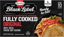 HORMEL BLACK LABEL Fully Cooked Bacon, Thick Cut Bacon, 2.5oz
