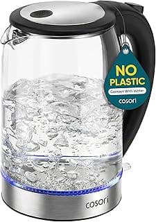 Cosori Electric Kettle, No Plastic Contact With Water, Wide Mouth For Easy Cleaning, Auto Shut Off, 1.7L Tea Kettle &...
