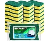 AIDEA Sponges Kitchen, Heavy Duty Scrub Sponge-24Count, Sponges for Dishes, Cellulose Dish Sponge, Scrubbing Power fo...