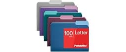 Pendaflex Two Tone Color File Folders, Letter Size, Assorted Colors (Teal, Violet, Gray, Navy and Burgundy), 1/3-Cut ...