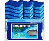 AIDEA Non Scratch Scrub Sponge, 24Count, Sponges for Dishes, Sponges Kitchen, Cleaning Sponge, Cleans Fast Without Sc...