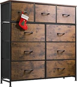 WLIVE 9-Drawer Dresser, Fabric Storage Tower for Bedroom, Hallway, Entryway, Closet, Tall Chest Organizer Unit with F...
