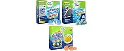 72 Tablets Combo Pack – 48 Dishwasher & Washing Machine Cleaner Tablets + 24 Garbage Disposal Cleaner & Deodorizer Ta...