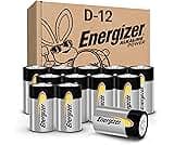 Energizer Alkaline Power D Batteries 12 Count (Pack of 1), Long-Lasting Alkaline Size D Batteries
