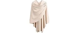 PULI Womens Large Cross Front Poncho Sweater Wrap Topper Knitted Elegant Shawls Cape for Fall Winter