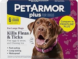 PetArmor Plus Flea and Tick Prevention for Dogs, Large Dog Flea and Tick Treatment, 6 Doses, Waterproof Topical, Fast...