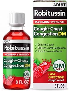 Robitussin DM Maximum Strength Cough Medicine, Raspberry, 8 fl oz