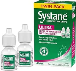 Systane Ultra Lubricating Eye Drops, 0.33 oz, Twin Pack