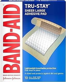 Band-Aid Brand Tru-Stay Adhesive Pads, Large Sterile Sheer Bandages for First Aid & Wound Care, Large Pad Covers & Pr...