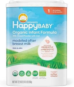 HAPPY BABY Stage 1, 0-12 Months, Organic Infant Formula, 22.9oz (1 Pack)