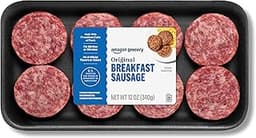 Amazon Grocery, Original Breakfast Sausage Patties, 12 Oz, Frozen
