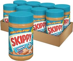 SKIPPY Creamy Peanut Butter, Plant Based Protein, 16.3oz x8