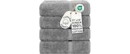 Chakir Turkish Linens 100% Cotton 4-Pack Bath Towels 27x54, Gray | Premium Cotton Turkish Bath Towels, Set Of 4 At 27...
