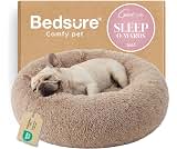 Bedsure Calming Dog Bed Medium Size Dog Donut Washable Pet Bed,30ins Camel | Oprah Daily Sleep Award,Fluffy Faux Fur ...