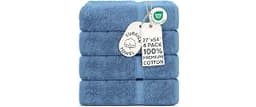 Chakir Turkish Linens 100% Cotton 4-Pack Bath Towels 27x54, Wedgewood | Premium Cotton Turkish Bath Towels, Set Of 4 ...