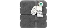 Chakir Turkish Linens 100% Cotton 4-Pack Bath Towels 27x54, Dark Gray | Premium Cotton Turkish Bath Towels, Set Of 4 ...